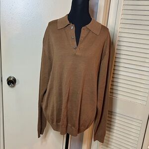 Linea Uomo Elegant V-Neck Brown Sweater for Men